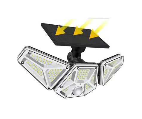 2200mAh 1.5W Dimmable LED Lights Solar 3 Head Wide Angle Outdoor 133pcs LED